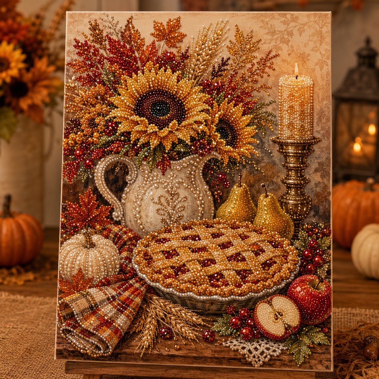 🍂 LAST DAY 49% OFF – Premium 3D Pearl Autumn & Thanksgiving Diamond Painting Art Kit 🍁🦃💎