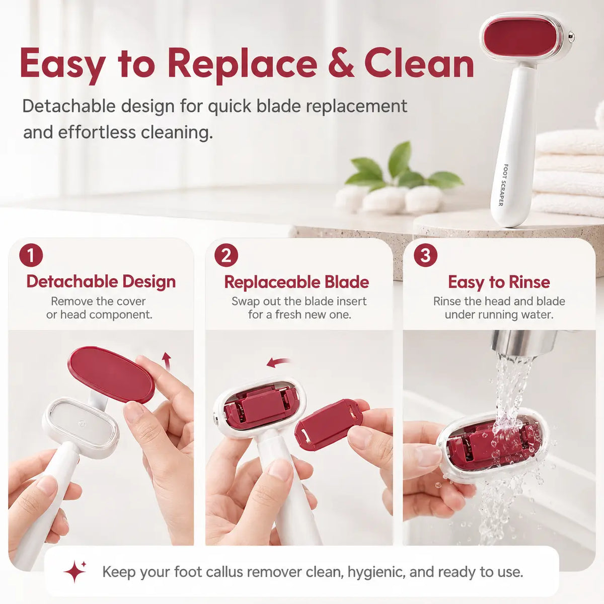 Dual-Sided Foot Callus Remover - White-Red - 2x Removers | Buy 1 Get 2nd 50% OFF (Save 62%) — $22.95 (Only $11.48/ea) 🎁 [Keep 1, Gift 1]