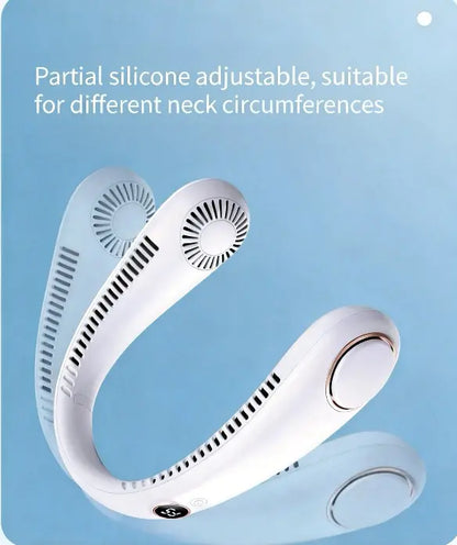 BVJ®®Portable Neck Fan, Bladeless Wearable Personal Fan, Hands-Free Cooling for Outdoor & Office