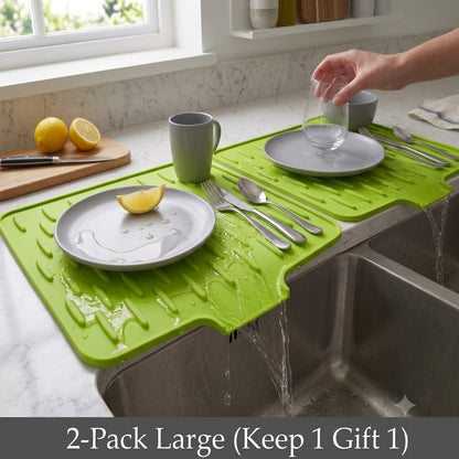 BVJ®Heavy-Duty 3-in-1 Silicone Mat: Drainer, Trivet & Chopping Cushion(✨2026 New Upgrade)