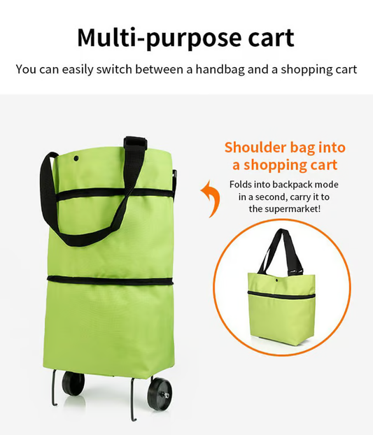 ⭐MAVONIQUECOSH®🔥 2-in-1 Convertible Grocery Bag & Rolling Shopping Cart