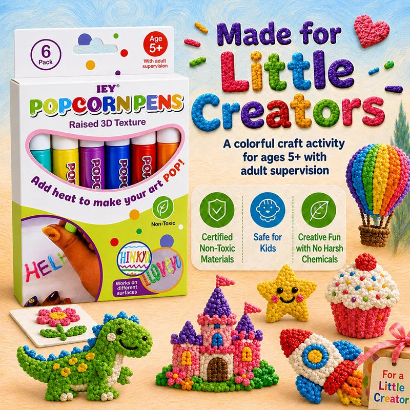 🔥Save 50% by ordering today丨ivolune Official 💎 IEY® Magic 3D Popcorn Pens 🪄 Watch Their Drawings POP! (The Perfect Screen-Free Gift)