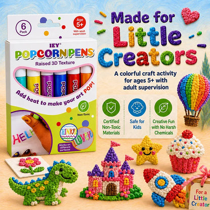 🔥Save 50% by ordering today丨ivolune Official 💎 IEY® Magic 3D Popcorn Pens 🪄 Watch Their Drawings POP! (The Perfect Screen-Free Gift)