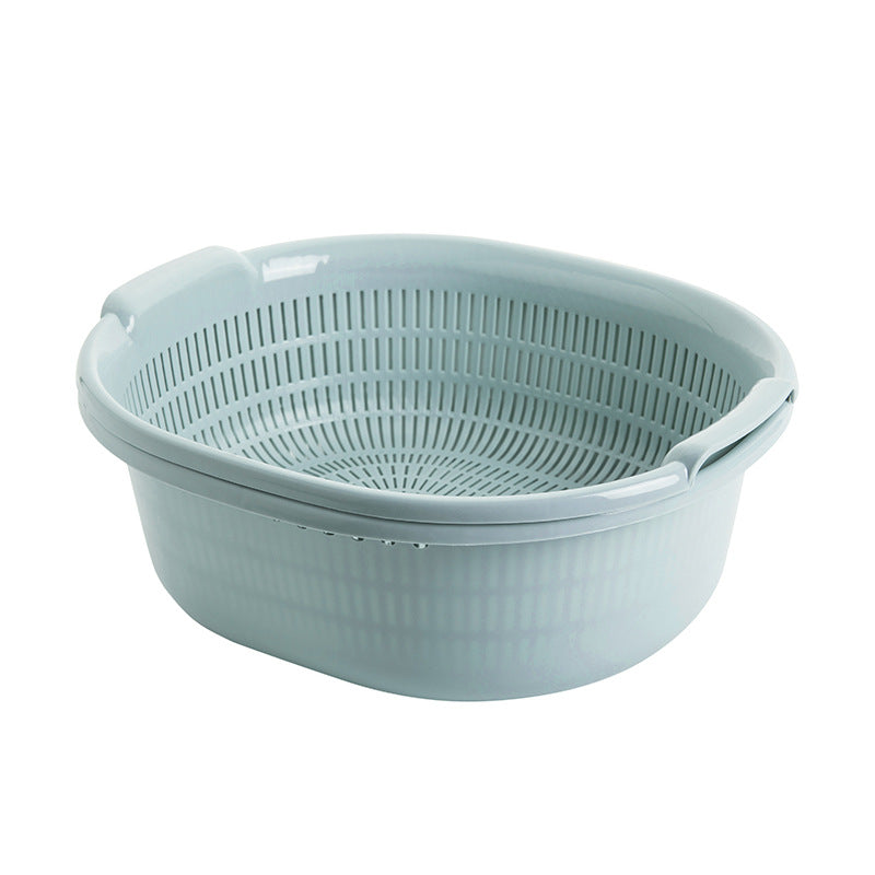 Megashytcosh Premium Large Double-Layer Colander Set: Multipurpose Plastic Kitchen Strainer & Drain Basket for Washing Vegetables and Rice