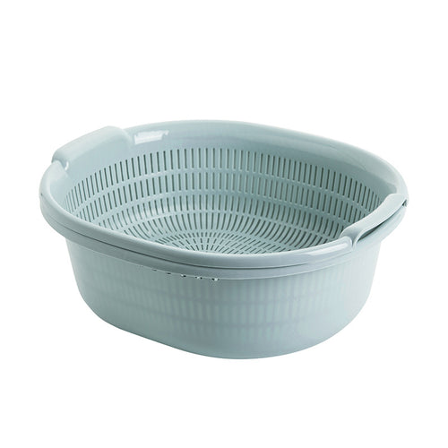 Megashytcosh Premium Large Double-Layer Colander Set: Multipurpose Plastic Kitchen Strainer & Drain Basket for Washing Vegetables and Rice