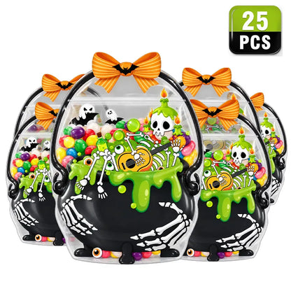 🔥 [BUY 25 GET 25 FREE] Cute & Spooky Stand-Up Resealable Halloween Treat Bags (With Carry Handle) 🍬🎃 (JG)