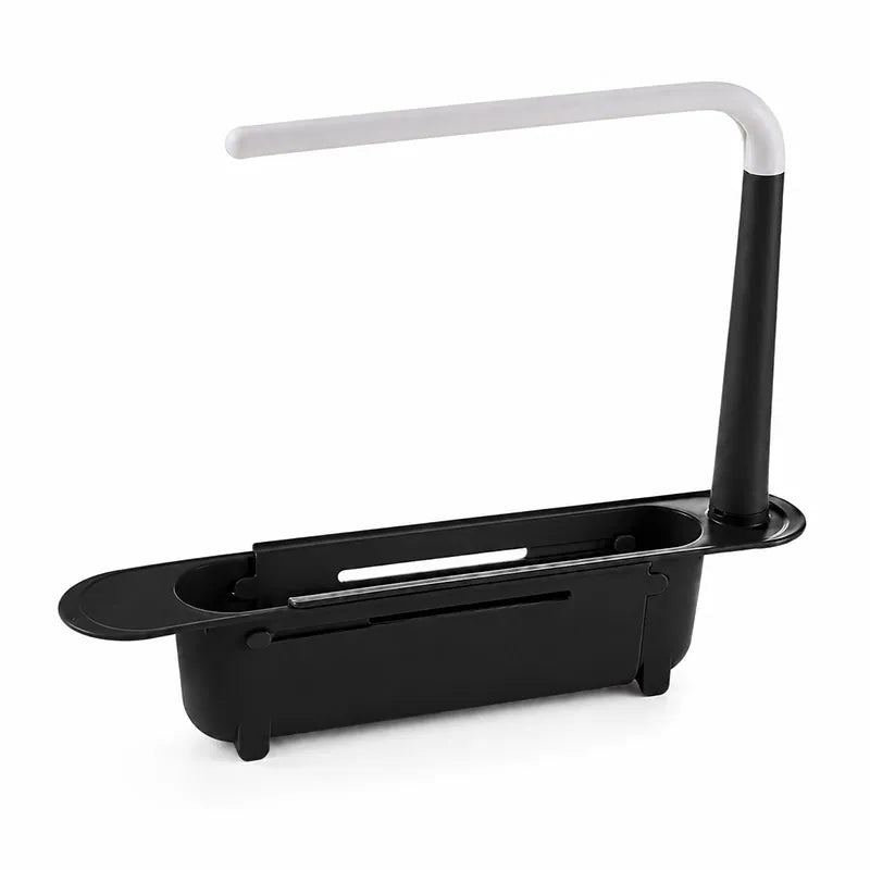 ⚡ [50% OFF TODAY] Updated Telescopic Sink Storage & Drain Rack — Adjustable Universal Organizer With Towel Bar 💧🧽 (JG)