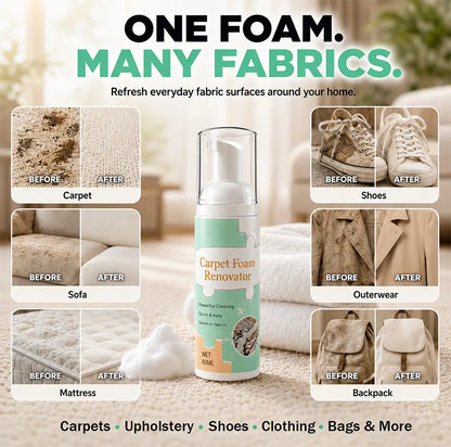 🔥 [50% OFF + FREE Plush Towel] Waterless Fabric Foam Stain Remover — Instant Magic Clean for Carpets, Mattresses & Shoes 🧼✨ (JG)