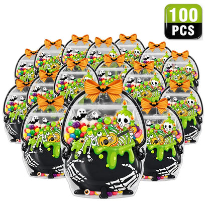 🔥 [BUY 25 GET 25 FREE] Cute & Spooky Stand-Up Resealable Halloween Treat Bags (With Carry Handle) 🍬🎃