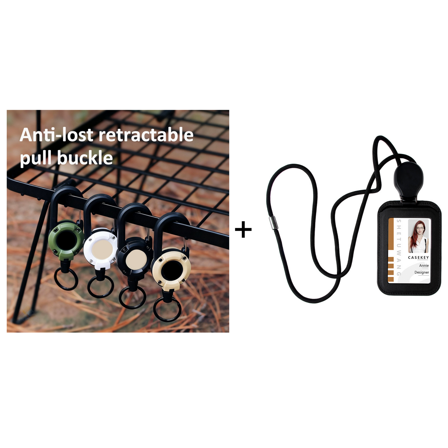 ⭐🔑Retractable Carabiner Keychain – 65cm steel lanyard, 100,000 pull cycles. Lightweight & sturdy.