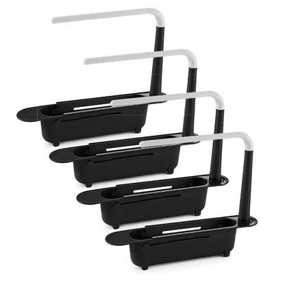 ⚡ [50% OFF TODAY] Updated Telescopic Sink Storage & Drain Rack — Adjustable Universal Organizer With Towel Bar 💧🧽 (JG)