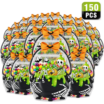 🔥 [BUY 25 GET 25 FREE] Cute & Spooky Stand-Up Resealable Halloween Treat Bags (With Carry Handle) 🍬🎃