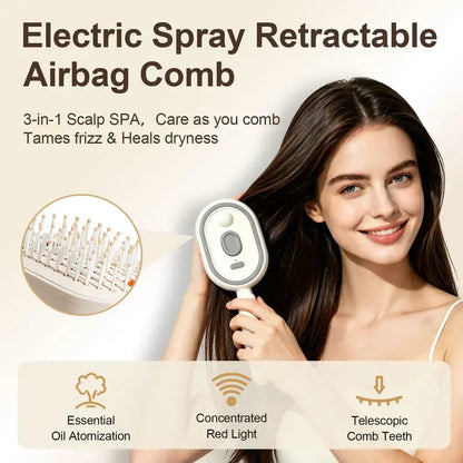 ⭐🍃Electric Spray & Massage Hair Brush