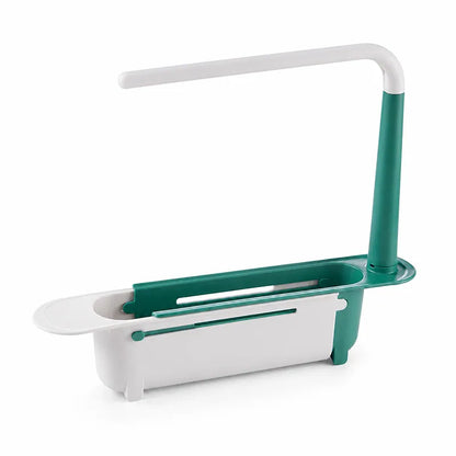 ⚡ [50% OFF TODAY] Updated Telescopic Sink Storage & Drain Rack — Adjustable Universal Organizer With Towel Bar 💧🧽 (JG)
