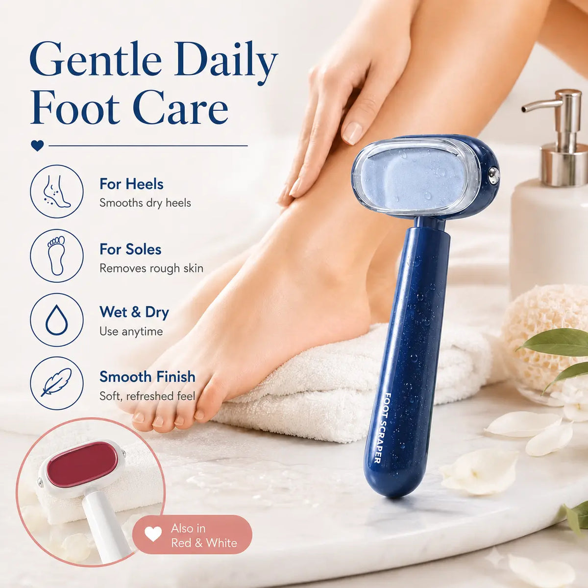 Dual-Sided Foot Callus Remover - White-Red - 3x Removers | BUY 2 GET 1 FREE (Save 67%) — $29.95 (Only $9.98/ea) 🔥 [Most Popular]