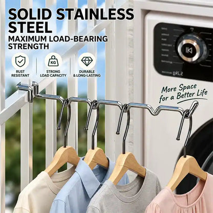 🔥[BOGO FREE Today Only] Stainless Steel Instant Hanging Drying Rack — Tool-Free Balcony Space Saver ✨