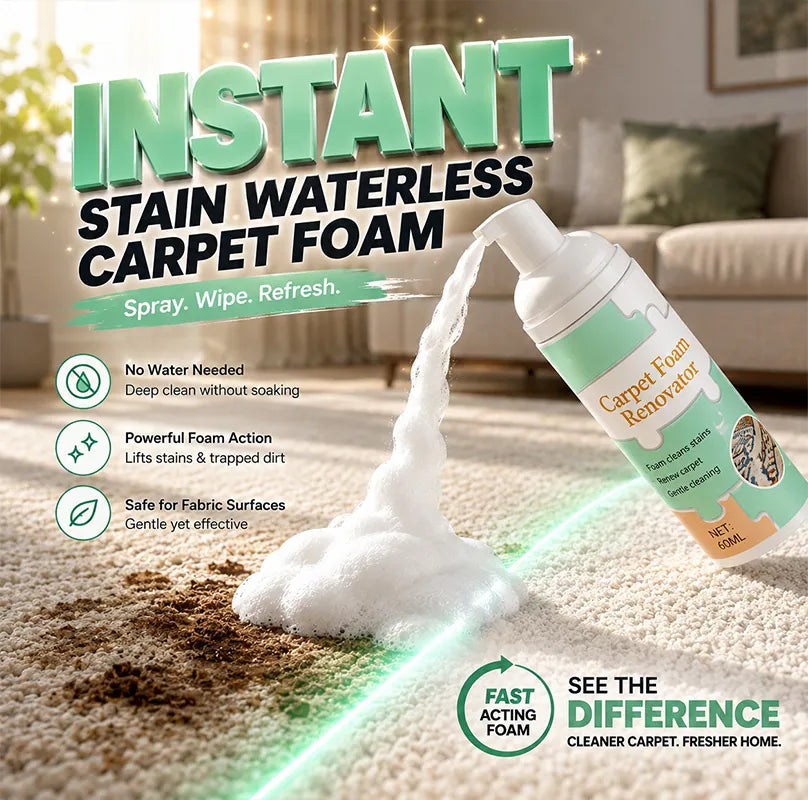 🔥 [50% OFF + FREE Plush Towel] Waterless Fabric Foam Stain Remover — Instant Magic Clean for Carpets, Mattresses & Shoes 🧼✨ (JG)