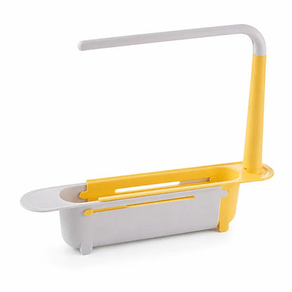 ⚡ [50% OFF TODAY] Updated Telescopic Sink Storage & Drain Rack — Adjustable Universal Organizer With Towel Bar 💧🧽 (JG)