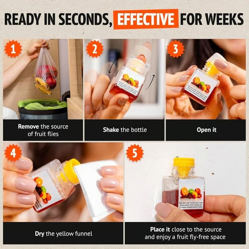 🔥LAST DAY 50% OFF - Ultra-Strong Fruit Fly Trap - User Friendly (Up to 3 Weeks per Bottle)