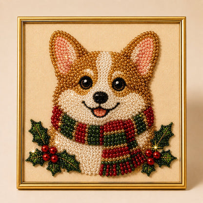 🎄LAST DAY 50% OFF – DIY Christmas Festive Pet Pearl Diamond Painting Art Kit With Frame