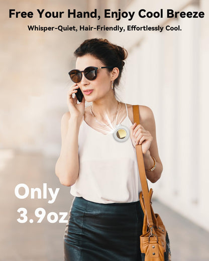 Mini Bladeless Fan✨. Portable, rechargeable, and silent. Features 3 adjustable speeds, a rotating body, and versatile use as a handheld, waist-mounted, or phone cooling fan. Ideal for outdoor travel,Perfect Gift