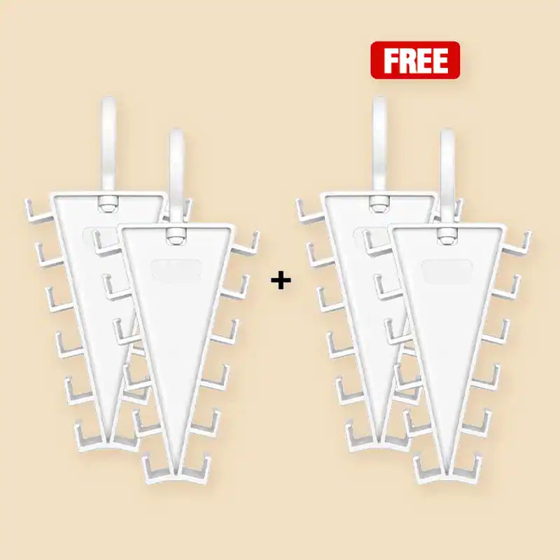 ✨ [BUY 1 GET 1 FREE] 12-Hook V-Shaped Closet Organizer – 360° Swivel Space-Saving Rack for Hats, Belts & Bags 🪝❤️ (JG)
