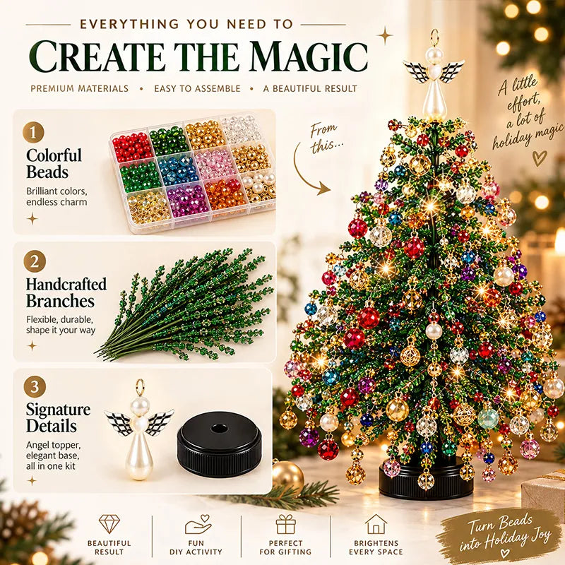 🔥 [50% OFF TODAY] DIY Sparkling Beaded Christmas Tree Kit — Create Magical Holiday Memories at Home 🎄✨ (JG)