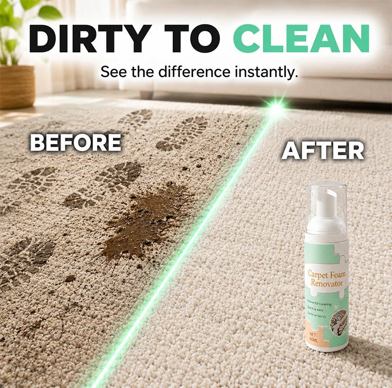 🔥 [50% OFF + FREE Plush Towel] Waterless Fabric Foam Stain Remover — Instant Magic Clean for Carpets, Mattresses & Shoes 🧼✨ (JG)