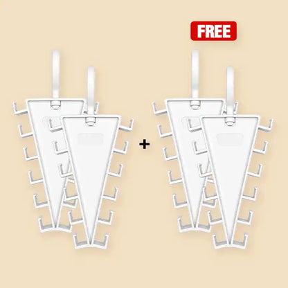 ✨ [BUY 1 GET 1 FREE] 12-Hook V-Shaped Closet Organizer – 360° Swivel Space-Saving Rack for Hats, Belts & Bags 🪝❤️