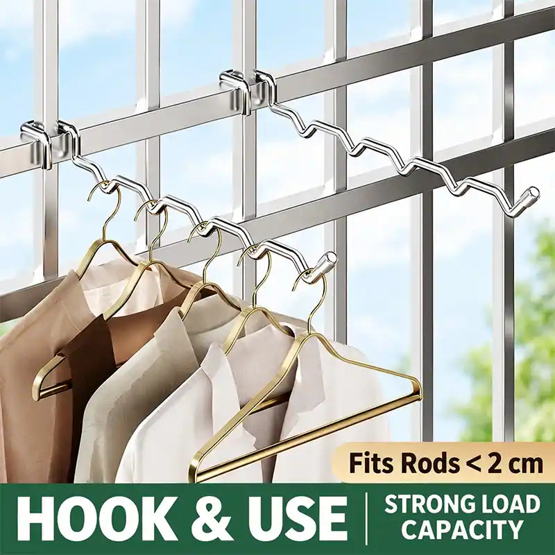 🔥[BOGO FREE Today Only] Stainless Steel Instant Hanging Drying Rack — Tool-Free Balcony Space Saver ✨