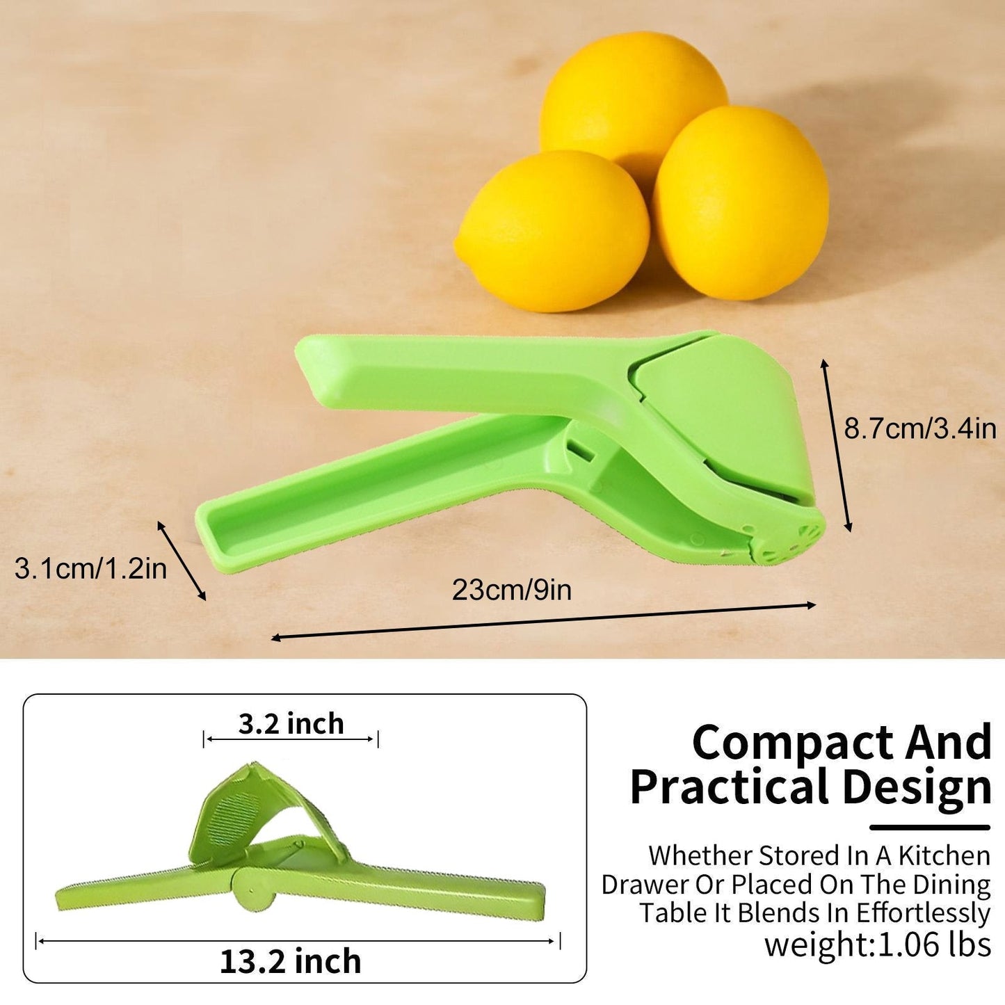 BVJ®Universal Fruit Press & Squeezer, ✨Food-Grade PP (BPA-Free), ✅Dishwasher Safe