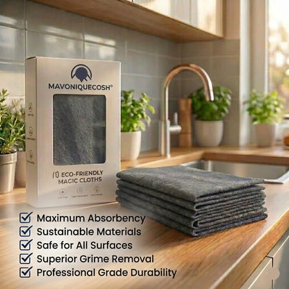 🌟(10-Pack)🔥MAVONIQUECOSH®Magic Microfiber Cleaning Cloths - Professional Streak-Free & Chemical-Free Shine