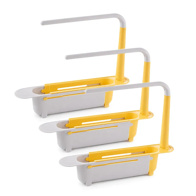 ⚡ [50% OFF TODAY] Updated Telescopic Sink Storage & Drain Rack — Adjustable Universal Organizer With Towel Bar 💧🧽 (JG)