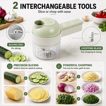 🔥 [BUY 2 GET 1 FREE] 5-in-1 Handheld Electric Vegetable Cutter & Garlic Mincer Set ⚡🥦 (JG)