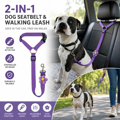 ✨️BUY 1 GET 1 FREE 🎁2-in-1 Dog Car Seat Belt & Walking Leash