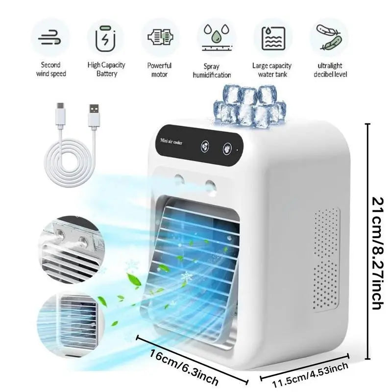 Cordless Personal Air Cooler - Instant Cooling Mist for Office & Home