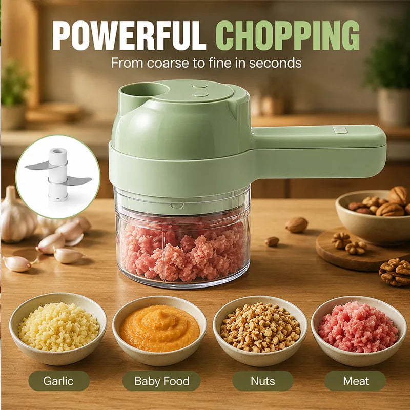 🔥 [50% OFF TODAY] 5-in-1 Handheld Electric Vegetable Cutter & Slicer Set (With Cleaning Brush) ⚡🥦