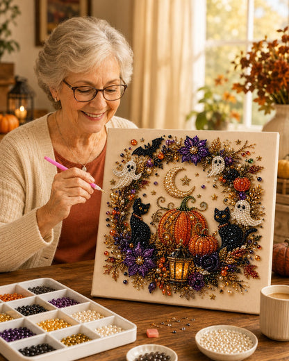 🔥Last Day 50% OFF - 👻✨Halloween Ghost Pearl Art DIY Kit