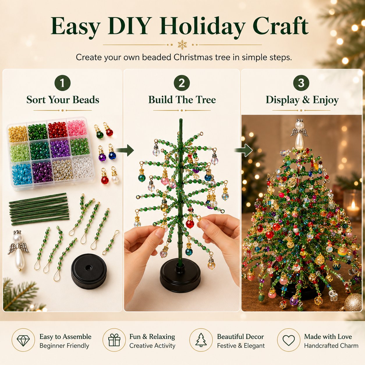 🎄🔥Last Day 49% OFF✨ DIY Beaded Christmas Tree Kit🎅