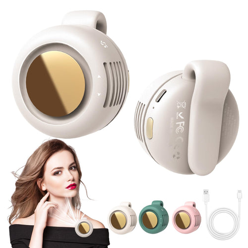 Mini Bladeless Fan✨. Portable, rechargeable, and silent. Features 3 adjustable speeds, a rotating body, and versatile use as a handheld, waist-mounted, or phone cooling fan. Ideal for outdoor travel,Perfect Gift