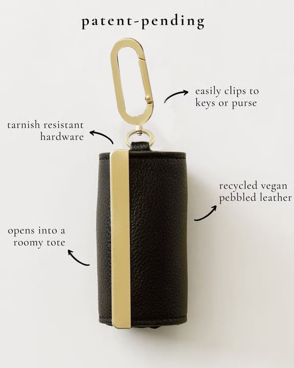 Black - Foldable Keychain Tote Bag