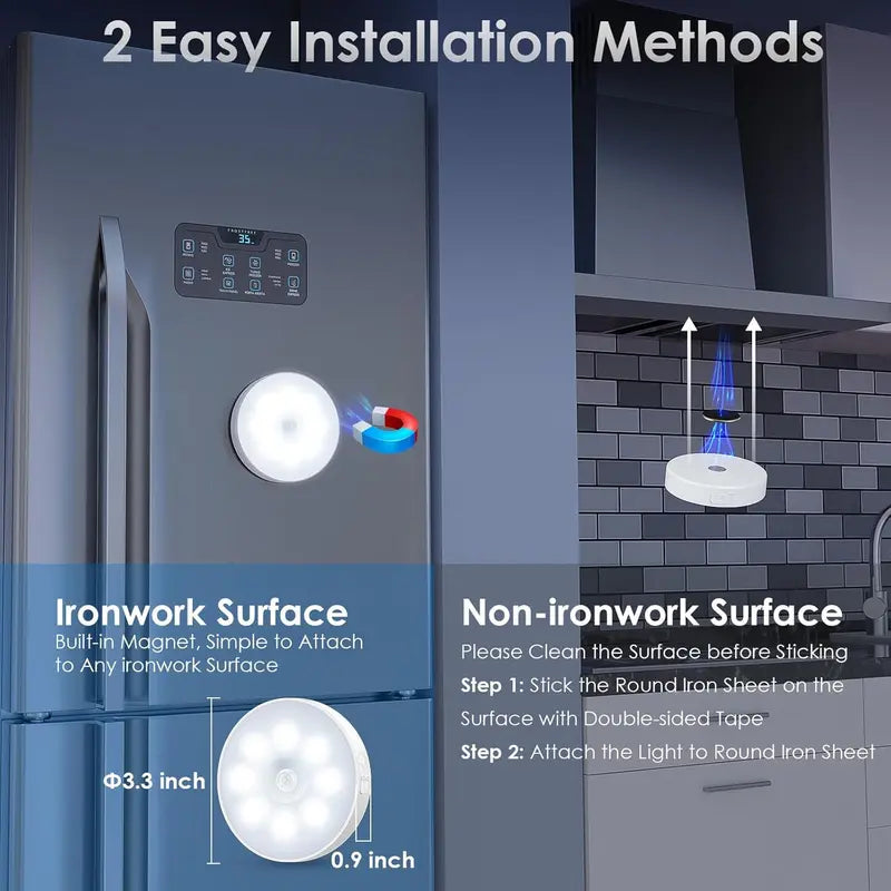 ⭐2-in-1 Stick-On Night Light (Motion + Steady Glow)