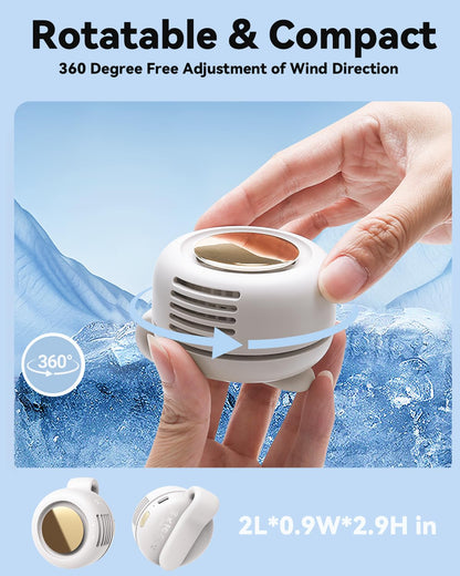 Mini Bladeless Fan✨. Portable, rechargeable, and silent. Features 3 adjustable speeds, a rotating body, and versatile use as a handheld, waist-mounted, or phone cooling fan. Ideal for outdoor travel,Perfect Gift