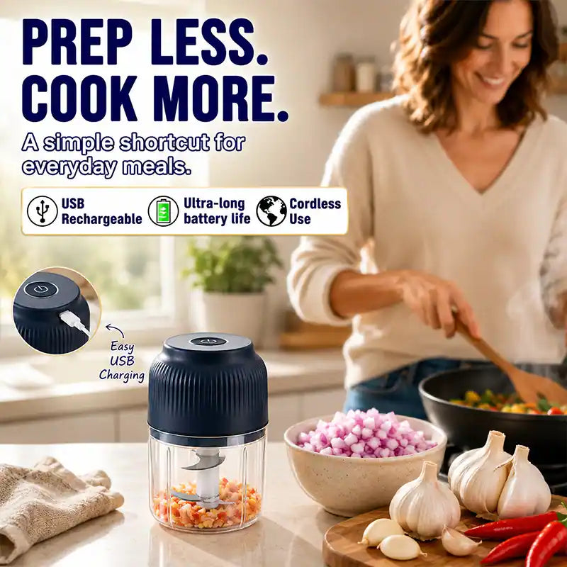 💕Hot sale 49% OFF⚡ Mini Electric Food Shredder – Portable USB Meat Grinder & Garlic Chopper