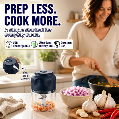 💕Hot sale 49% OFF⚡ Mini Electric Food Shredder – Portable USB Meat Grinder & Garlic Chopper