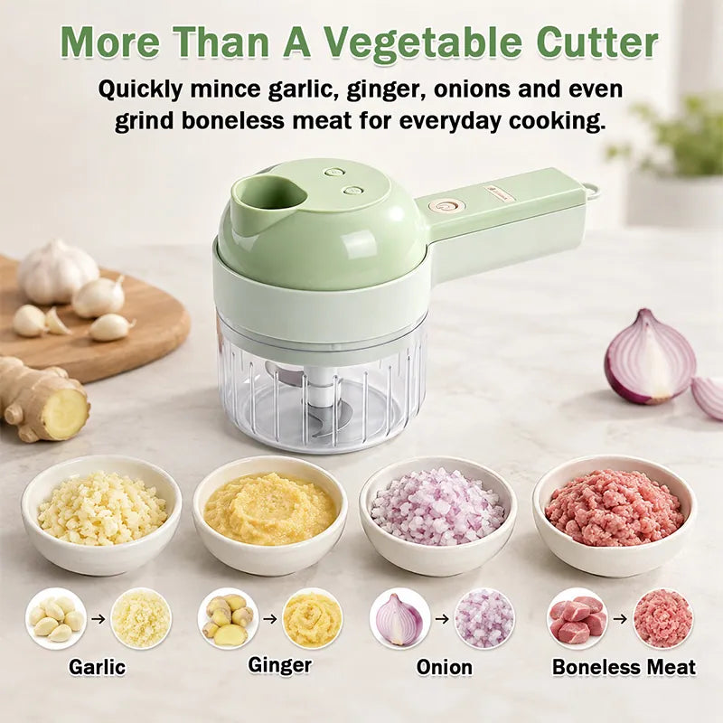 🔥 [BUY 2 GET 1 FREE] 5-in-1 Handheld Electric Vegetable Cutter & Garlic Mincer Set ⚡🥦 (JG)