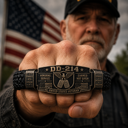 🔥DD-214 Veteran Honor Bracelet - Handmade By VETERAN
