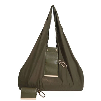 Army Green - Foldable Keychain Tote Bag