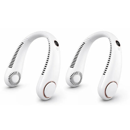 BVJ®Portable Neck Fan, Bladeless Wearable Personal Fan, Hands-Free Cooling for Outdoor & Office