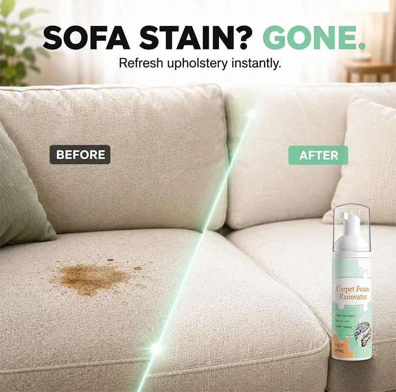 🔥 [50% OFF + FREE Plush Towel] Waterless Fabric Foam Stain Remover — Instant Magic Clean for Carpets, Mattresses & Shoes 🧼✨ (JG)